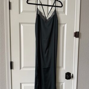 SOMA Dark Green Lace Accent Chemise